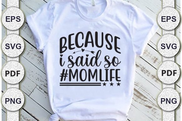 Because I Said So Momlife SVG Design: Graphics for Crafts