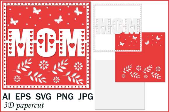 Mom SVG Cut File, Shadow Box, Crafts & Graphics